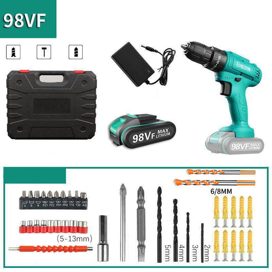 98V Industrial Impact Drill Cordless Electric Drill Electric Screwdriver for Construction Electrician