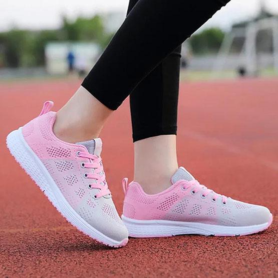 Women Casual Shoes Breathable Walking Mesh Flat Shoes Woman Contrast Color Sneakers Women Tennis Sports Shoes