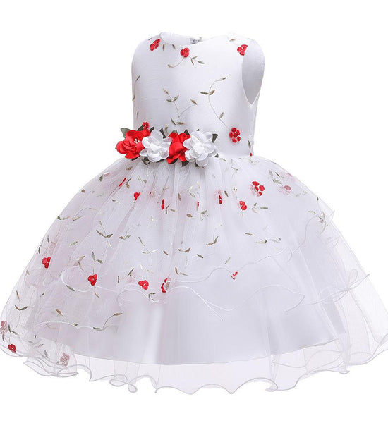 Lovely Print Flower Little Baby First Communion Dress Birthday Party Dress For Girls