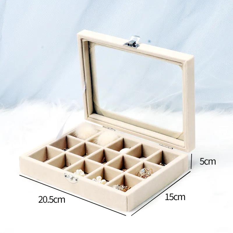 Jewelry Storage Box Dust-proof Transparent Large-capacity Hand Jewelry Stud Necklace Portable Exquisite Display Jewelry Box