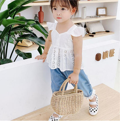 Girls Dress Sleeveless Baby Kids Clothes Summer Children Clothing Printing Embroidery Girl Clothes Toddler Dresses