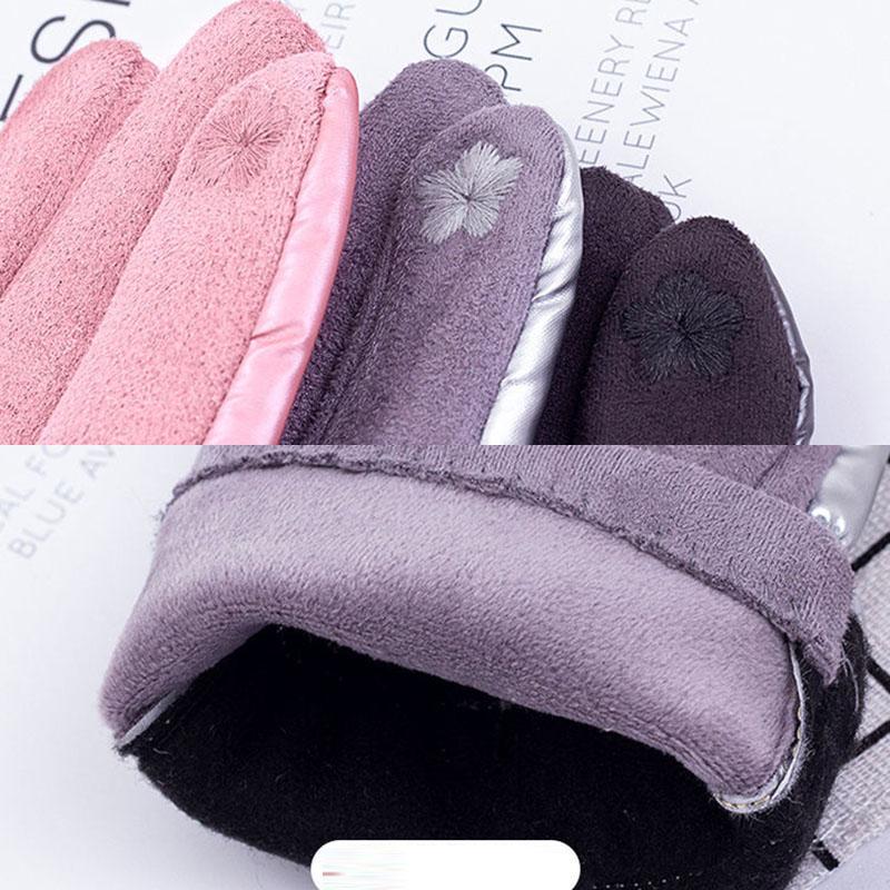 Cycling Gloves Female Winter Cute Korean Girl Students Plus Velvet Warm Touch Screen Thickening Women's Cold Protection