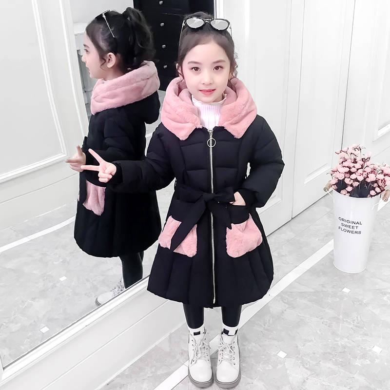 Children's Clothing Winter Jacket for Girls Winter Coat Hooded Velour Winter Girls Jackets Outwear