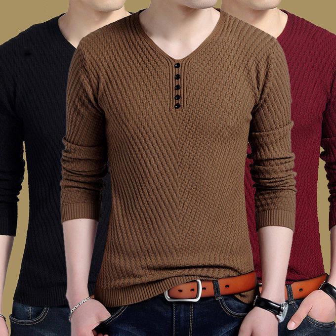 2019 Autumn Winter Men's Sweater Jacket Mens T-shirt Sweater Gradient Fashion Brand Male Pullovers