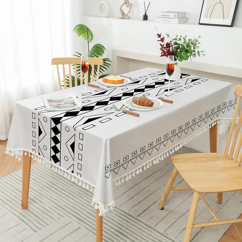 Nordic Style Waterproof and Oil-proof Disposable Tablecloth Lattice Decoration Coffee Table Tablecloth