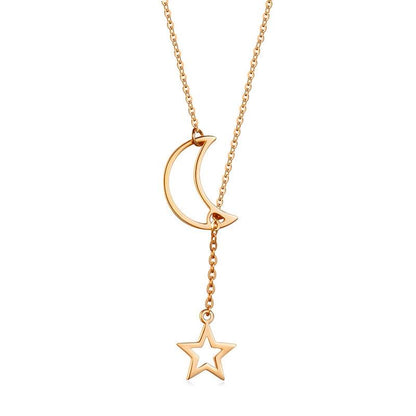 Jewelry Europe and The United States Sexy Stars Moon Pendant Simple Wild Necklace Female Accessories