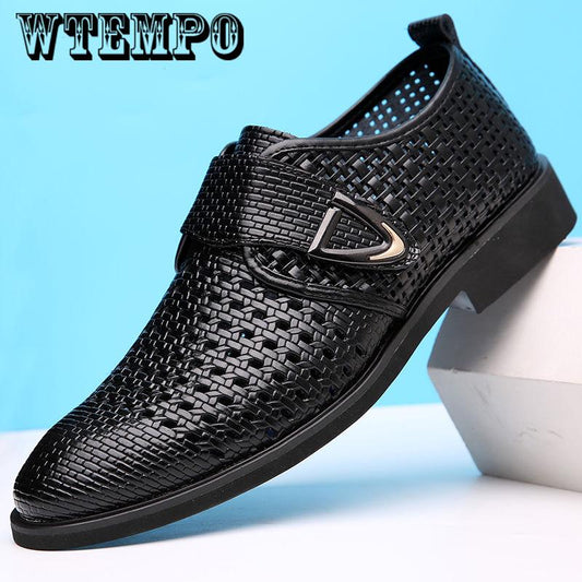 Men's increased leather shoes breathable soft bottom business shoes casual shoes large size shoes