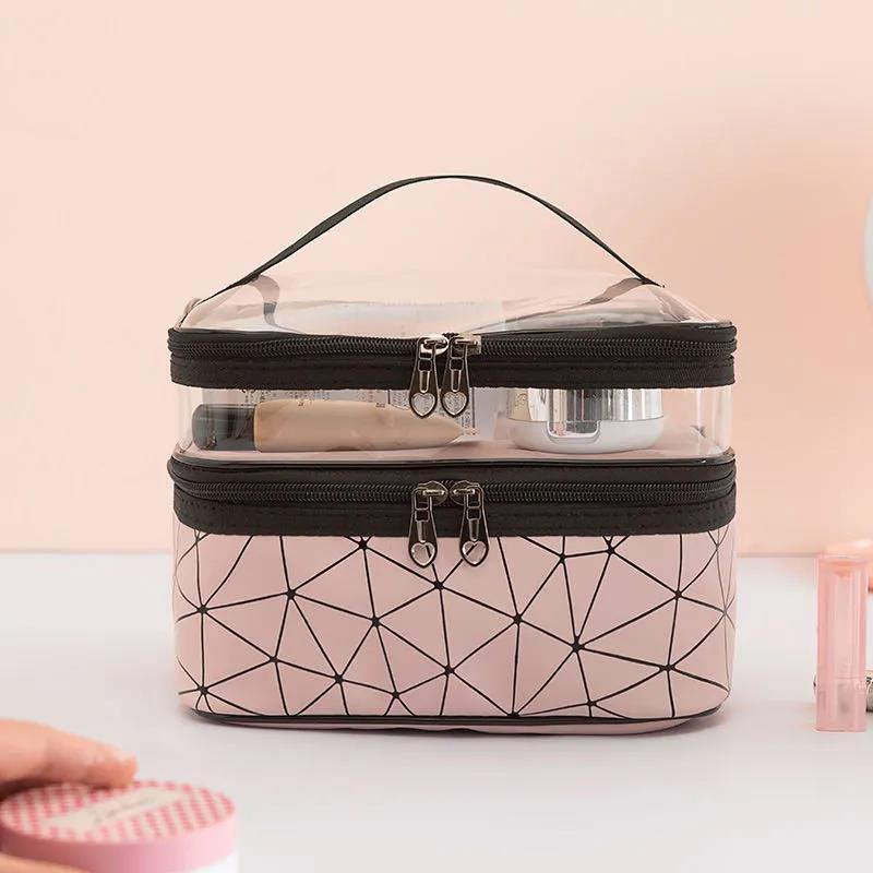 Cosmetic Bag Large-capacity Storage Bag Korean Student Advanced Portable Go Out and Carry-on Layered Cosmetic Case