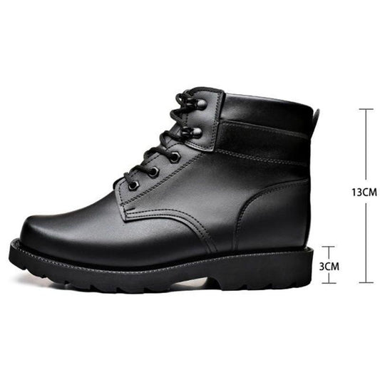 New Faux Leather Boots Winter Cotton Boots for Men and Women Warm Cotton Shoes Combat Boots Non-slip Thick-soled Martin Boots