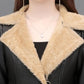 Winter Women's Leather Fashion Fur Coat Lamb Fur Coat Plus Velvet Thickening Medium Long Large Size Leather Coat