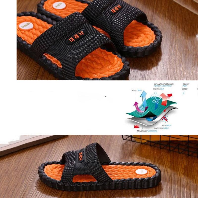 Korean Style Clearance Men's Slippers Summer Home Indoor Massage Leisure Sandals and Slippers Deodorant Non-slip Men's Outer Wear Tide Shoes