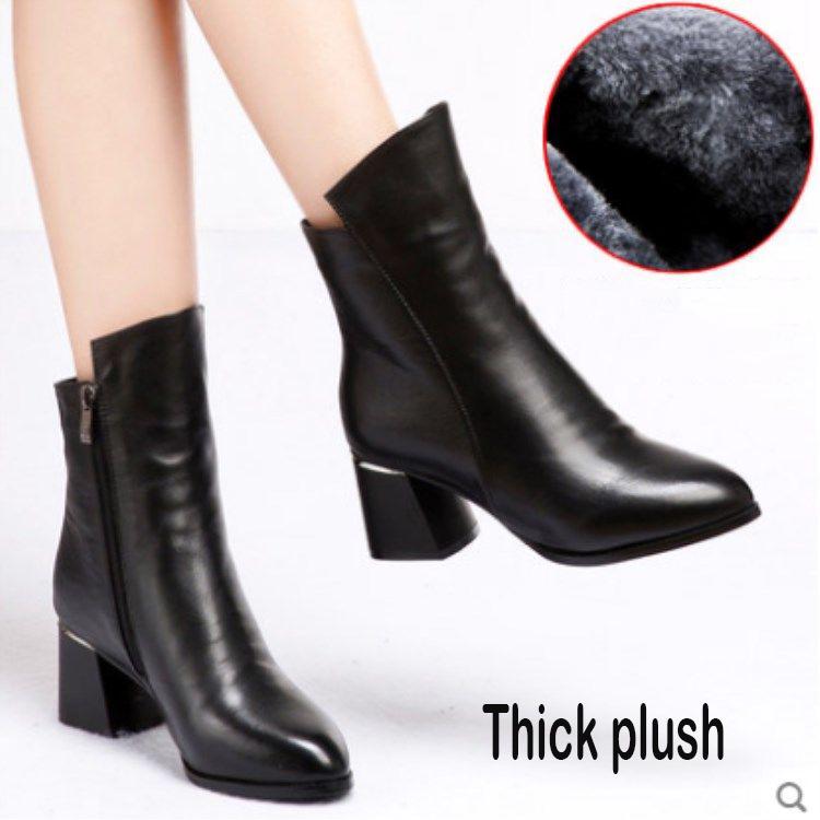 Ankle Boots Slip-on Retro Boots Shoes Women Fashion Soft Genuine Leather Martin Boots for Women