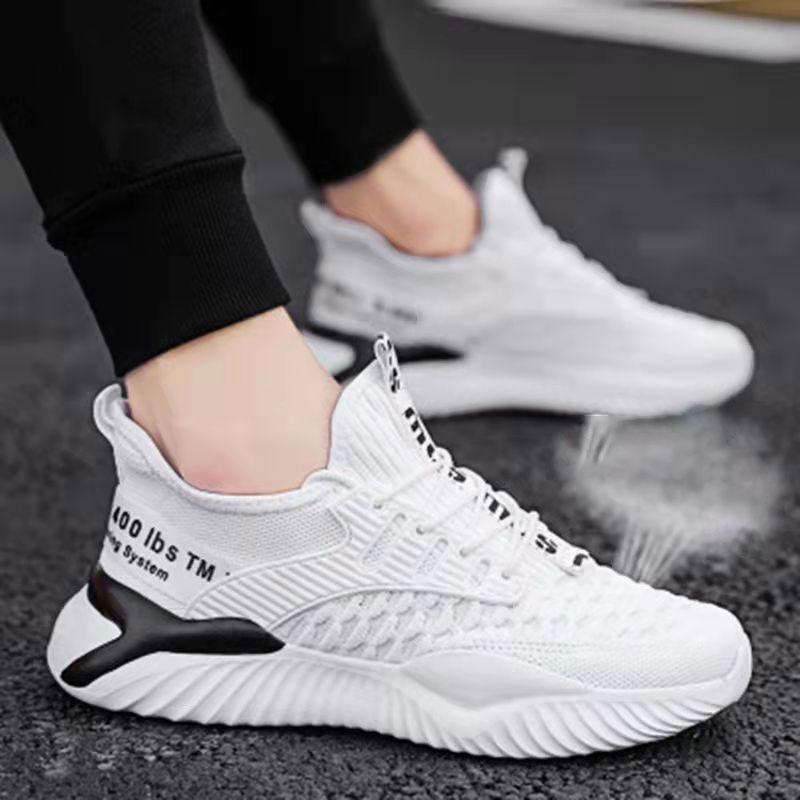 Men's and Women's Sports Shoes Spring Student Casual Shoes Flying Knitting Running Shoes Korean Men's Shoes Coconut Shoes Sneakers