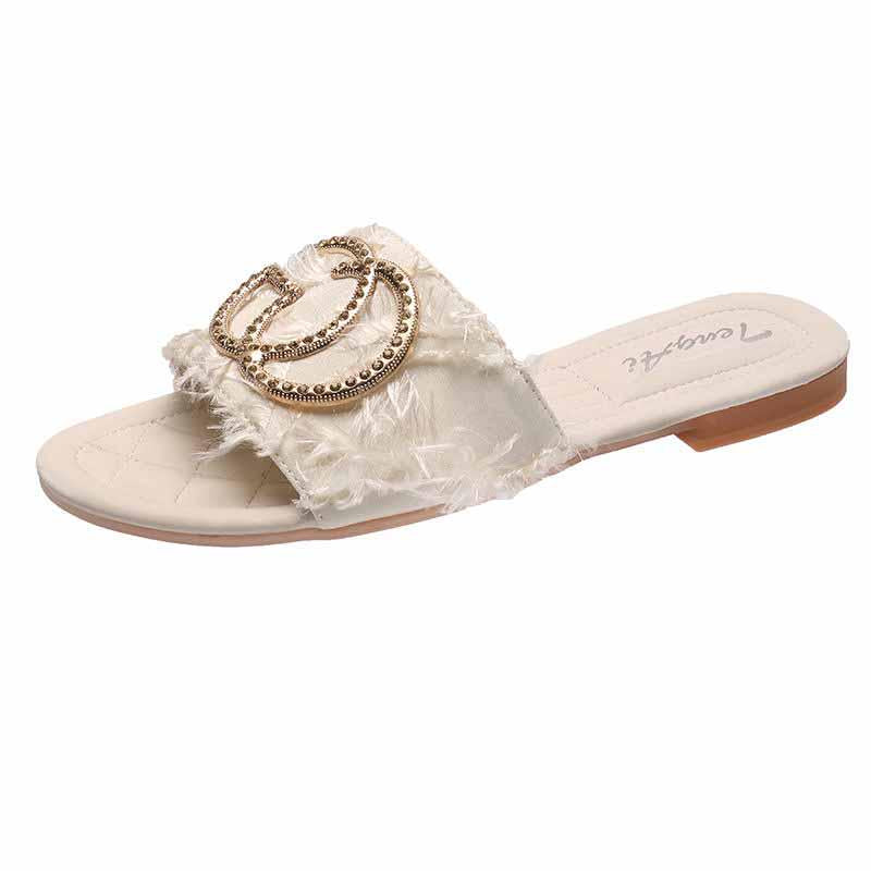 Plus Size 35-40 Summer Women Outdoor Flat Bohemian Beach Wear-resistant Non-slip Office Lady Sandals