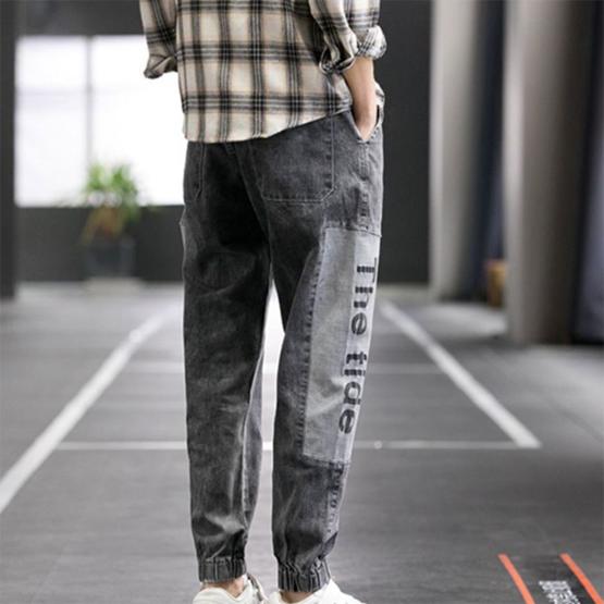 S-5XL Men's Autumn and Spring Plus Size Streetwear Hip Hop Trousers Men's Jeans Long Denim Pants Elastic Harem Pants Joggers Pants