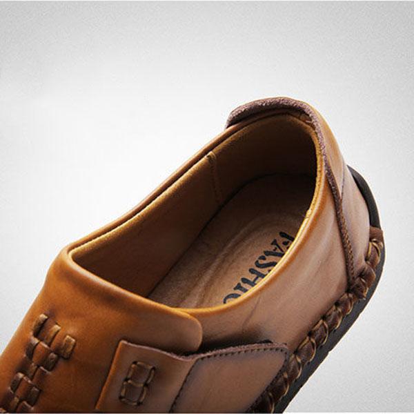 Men's Cowhide Leather Shoes Casual Slip-On Leather Shoes Genuine Leather Men's Shoes Driving Shoes Soft Sole Breathable Loafers