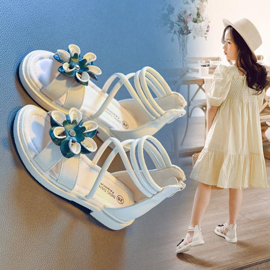 Girls Sandals Summer Children's  Princess Shoes  Roman Shoes Soft Sole Sandals for Kids