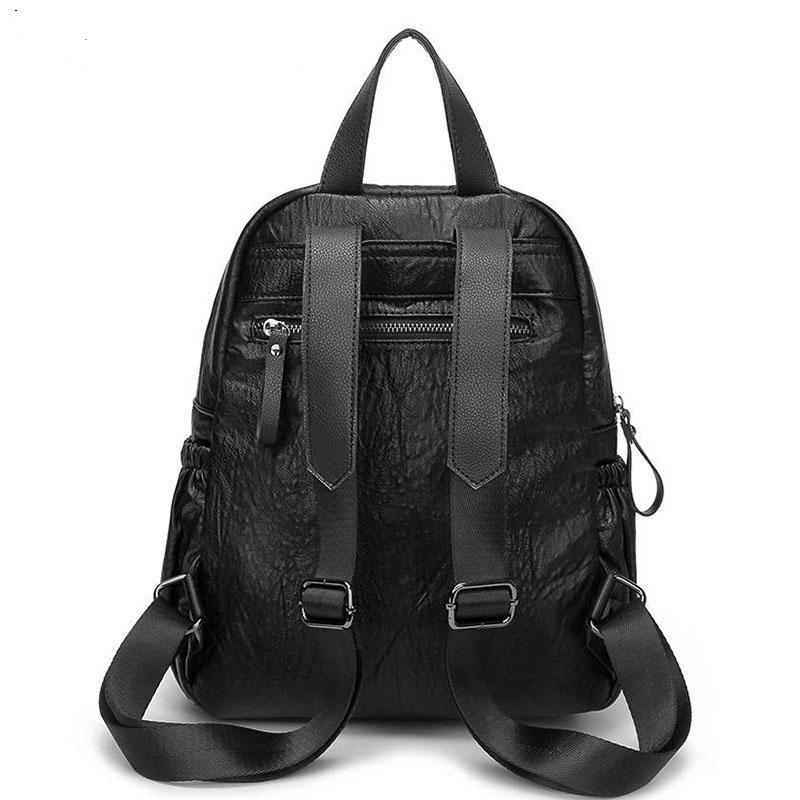 Leather Shoulder Bag Cowhide Large-capacity Trend Wild Travel Simple Casual Backpack