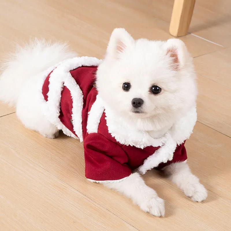 Dog's Winter Clothing Cats Cotton Warm Vest Dog Jumpsuit Puppy Outfit Small Dogs Coat Four Sleeves Pet Clothing Soft Cats Sweater Jumpsuit Outerwear