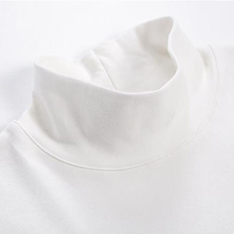 Korean Version of The Trend T-shirt Spring and Autumn Shirts Half Turtleneck Bottoming Shirt Men's Solid Color Long-sleeved T-shirt Inside