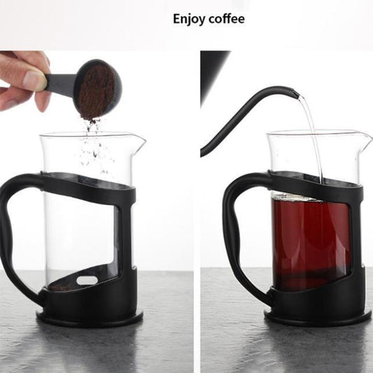 350ml/600ml French Press Glass Coffee Maker Kettle Manual Glass Tea Pot with Handle Espresso Maker Cafetiere with Filter