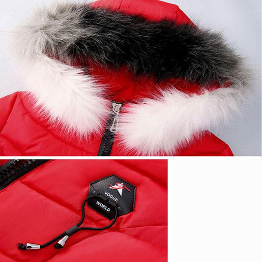 Down Jacket Winter Ladies Fashion Korean Big Fur Collar Thick Warm Hooded Mid-length Plus Size Cotton Jacket