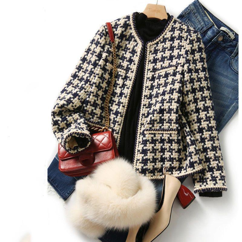 Small Fragrance Jacket Women's Early Autumn All-match Temperament Tweed Jacket Was Thin Winter Clothes