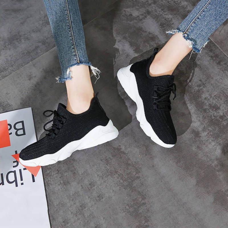 Mesh Women Shoes Breathable Flat Shoes Casual Ladies Lace-up Sneakers Autumn Single Shoes All-match Sports Running Shoes