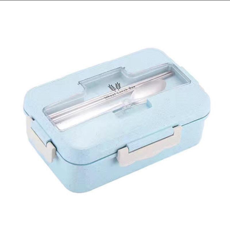 Wheat Straw Insulation Lunch Box Student Three-grid Japanese Lunch Box Female Portable Microwave Oven Fresh-keeping Office Worker Lunch Box