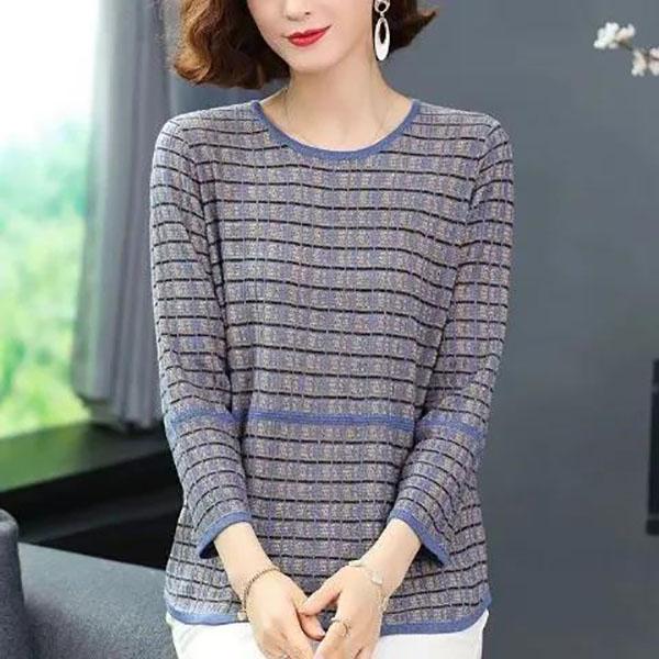 Spring Cutout Knitted Sweaters Women Casual Pullovers Boutique Long-sleeved Bottoming Shirts  Mom Wear