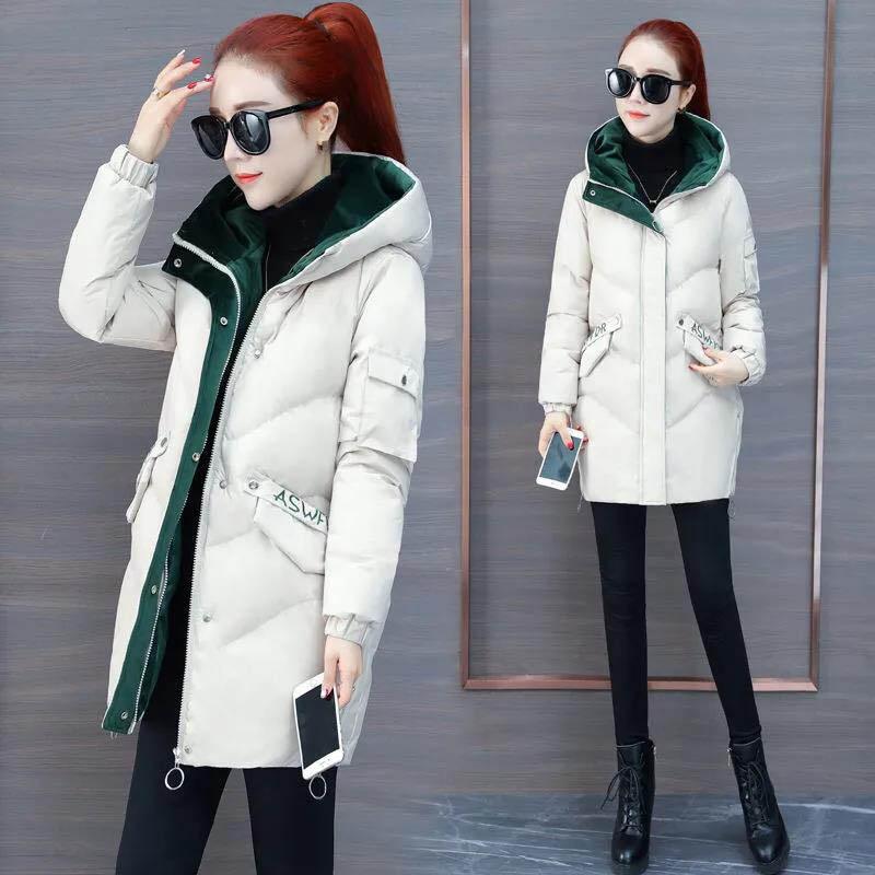 Printed Temperament Down Jacket Women's Mid-section Thick Slim-fit Fashion Temperament Jacket Women