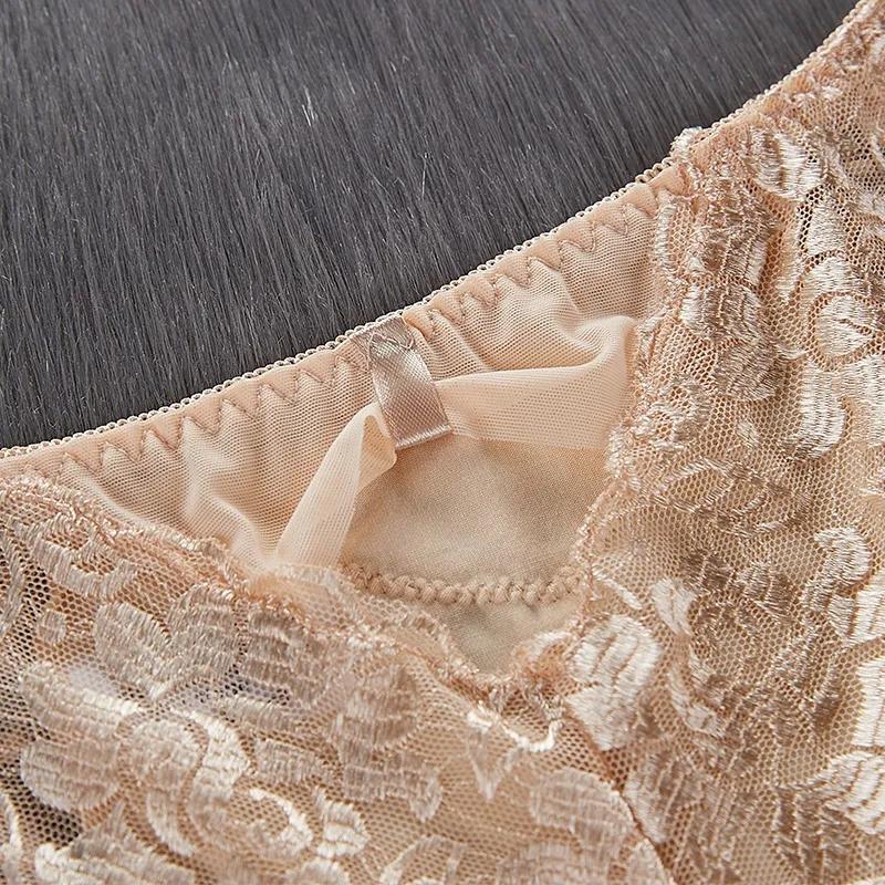 3PCS Women's Panties Sexy Lace Mid-waist Transparent Seamless Underwear Hip-lifting Thin Section Mid-low Waist Briefs