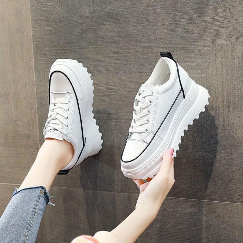 Inner Increased White Shoes Women's Thick-soled Wild Platform Shoes Sports Shoes Casual Shoes Sneakers Single Shoes