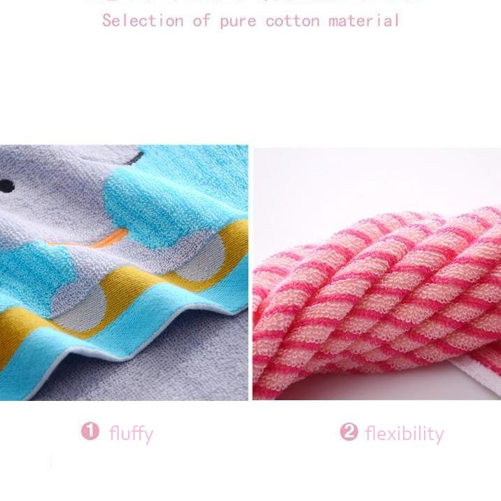 3pcs Cartoon Pattern Small Towels Cotton Children Wash Face Towels Household Soft Water Absorbing Children's Towels