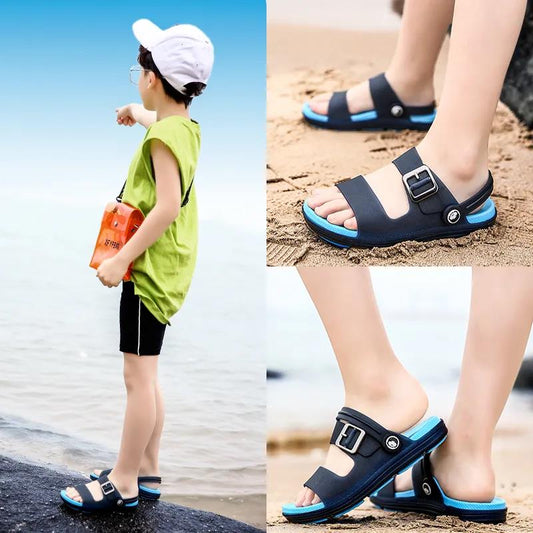 Summer Boy's Sandals Soft Sole Wear-resistant Outdoor Light Sandals Big Boys Anti-slip Flat Casual Multi-color Shoes