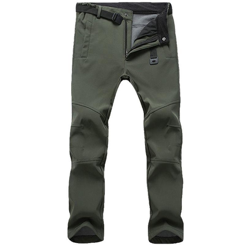 Men's Waterproof Casual Pants Winter Plus Velvet Cold and Warm Windproof Stretch Trousers Mountaineering Tactical Work Pants