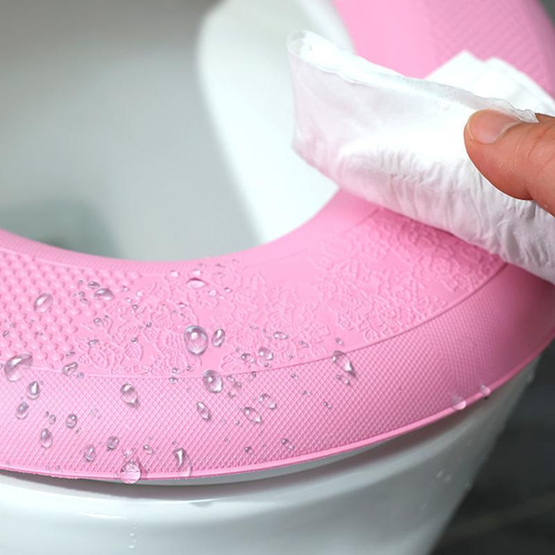 Portable EVA Toilet Seat Waterproof and Warm All Seasons Universal Toilet Seat Washable and Removable Household Toilet Cover