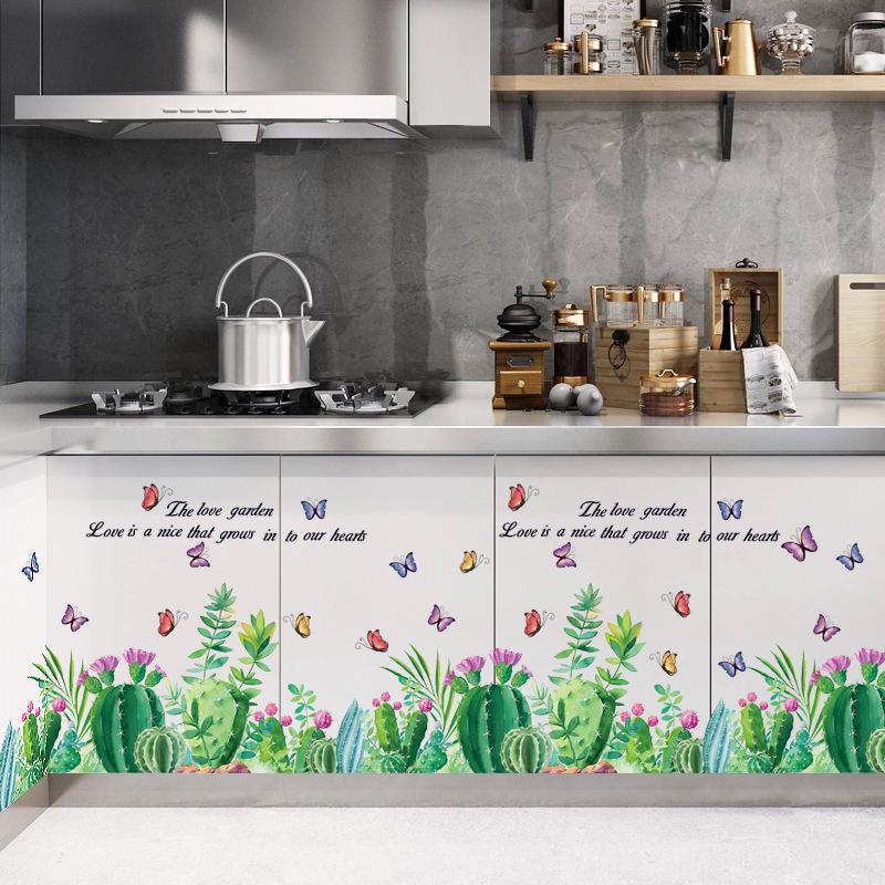 Fresh green wall stickers children's room bathroom wall decoration removable stickers