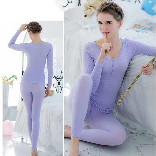 Women Winter Thermal Underwear O-neck Female Autumn Tight Suit Windproof Soft Lining Long Sleeve High Elasticity Slim Multiple colors available