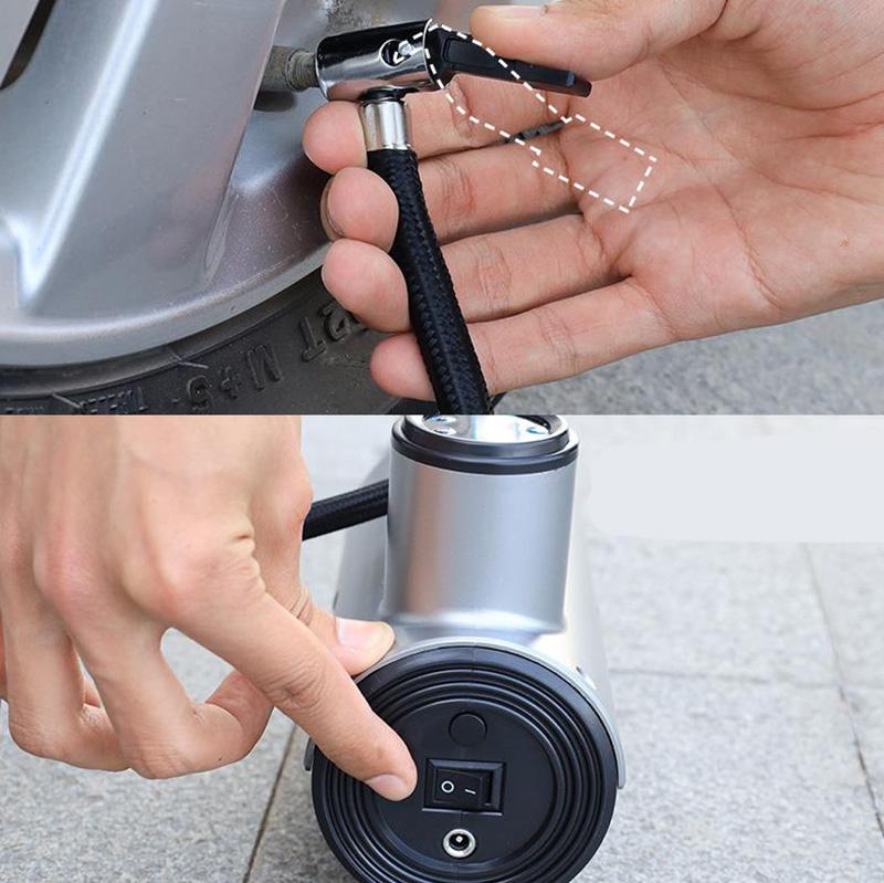 Meter Display Car Air Pump Portable Tire Pressure Monitor Multi-function Air Pump Cigarette Lighter Head