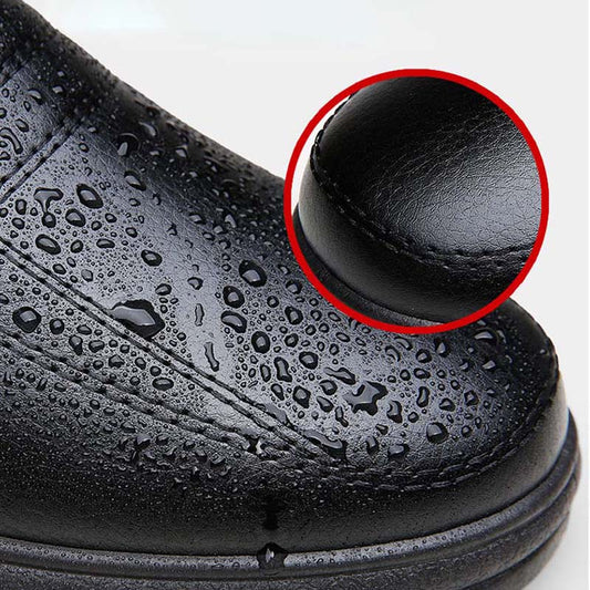 Winter Men's Non-slip and Velvet Warm Leather Shoes Middle-aged and Elderly Men's Casual Waterproof Work Shoes