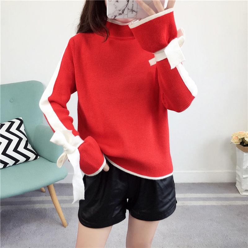 Autumn and Winter Loose Jacket Knitted Look Up Fashion Sweater All-match Casual Women's Top