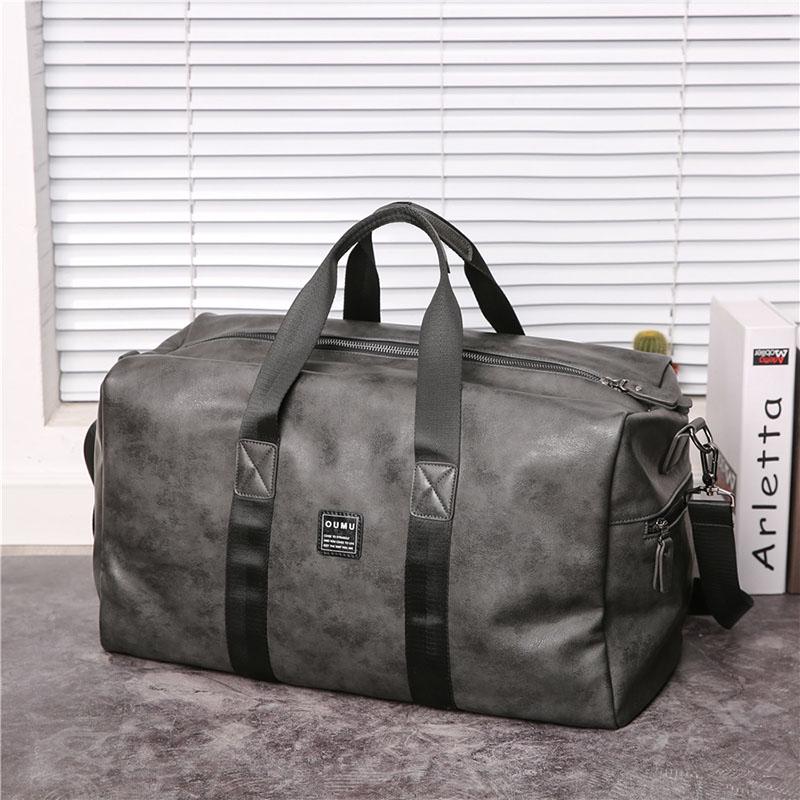 Large capacity Multi-Layer Convertible Travel Bag Shoulder Luggage Bags Leather  Handbag for Men