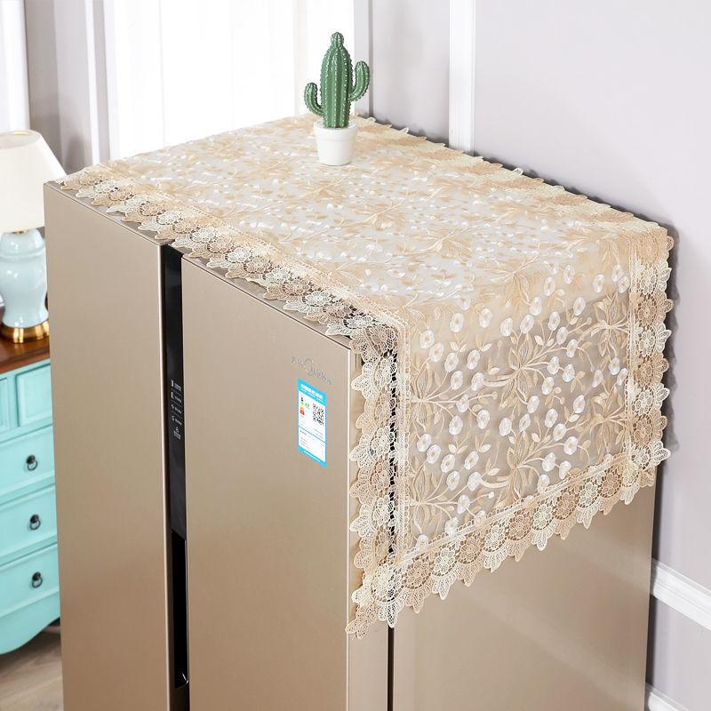 Refrigerator Towel Dust Cover Single Door Double Door Cover Cloth Microwave Cover Washing Machine Cover Sunscreen High-end Fabric Lace