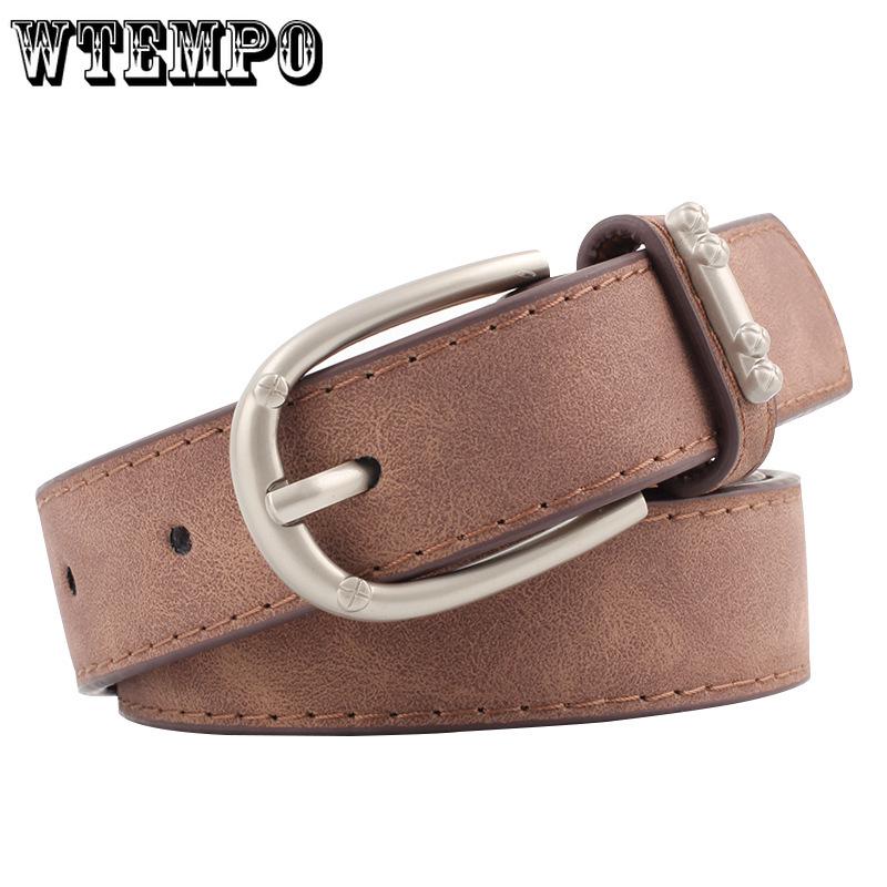 Fashion Concise Accessories Ring Belt Women Pu Leather Pin Buckle Flat Belt