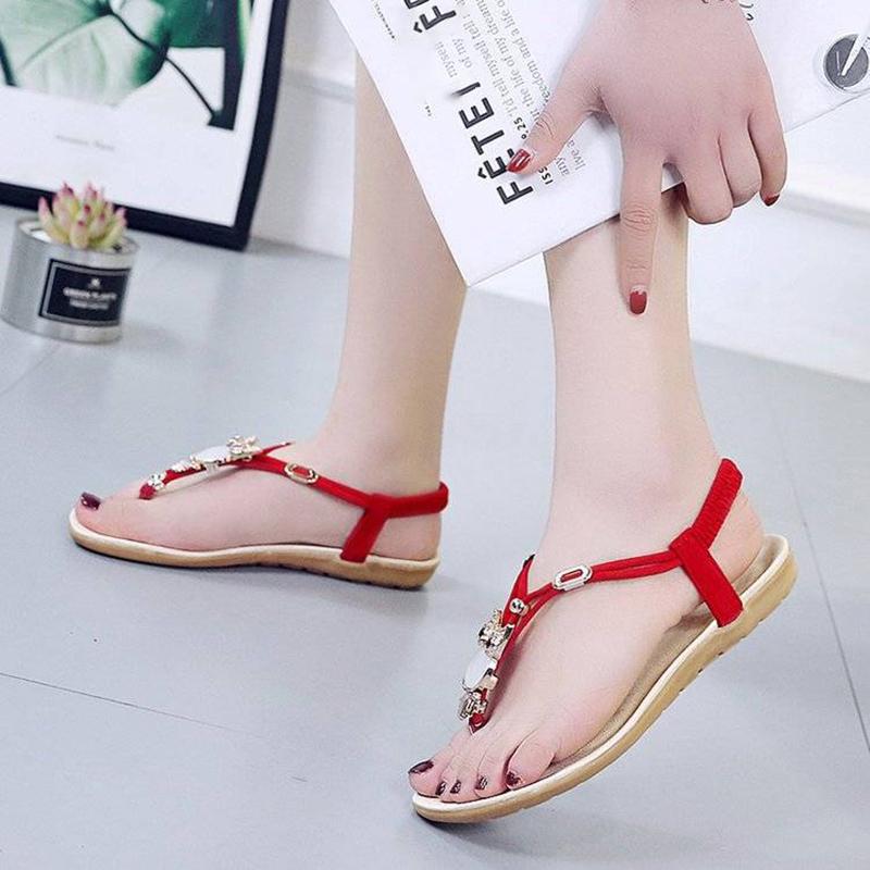 Sandals Women's Flat Shoes Boho Style Flip-flops Beach Shoes Summer Plus Size Women's Shoes Flip Flops Soft-soled Sandals