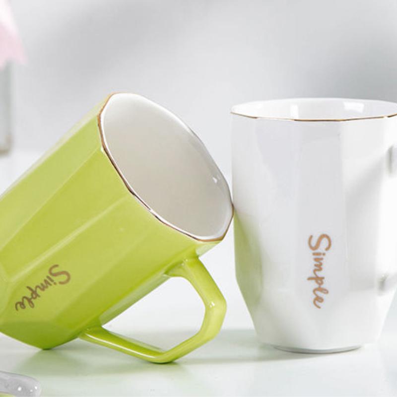 Nordic Female Student Korean Mug Simple Coffee Cup Office Ceramic Cup Home Use Cup with Lid