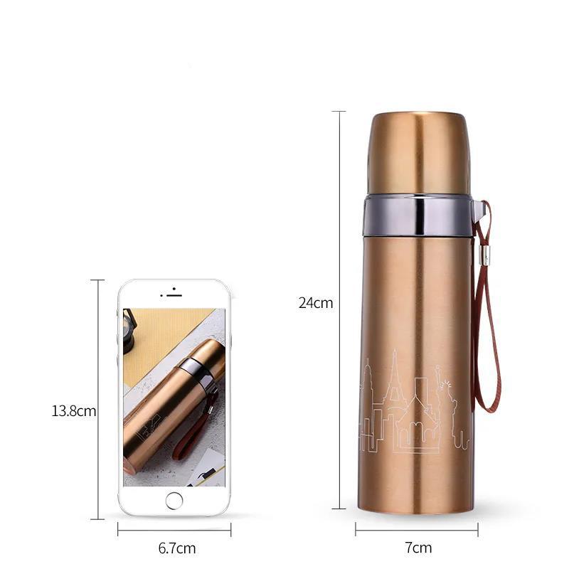 0.5/0.75L/1L Vacuum Flask Stainless Steel Outdoor Sports Kettle Coffee Tea Water Bottle Milk Insulation Pot