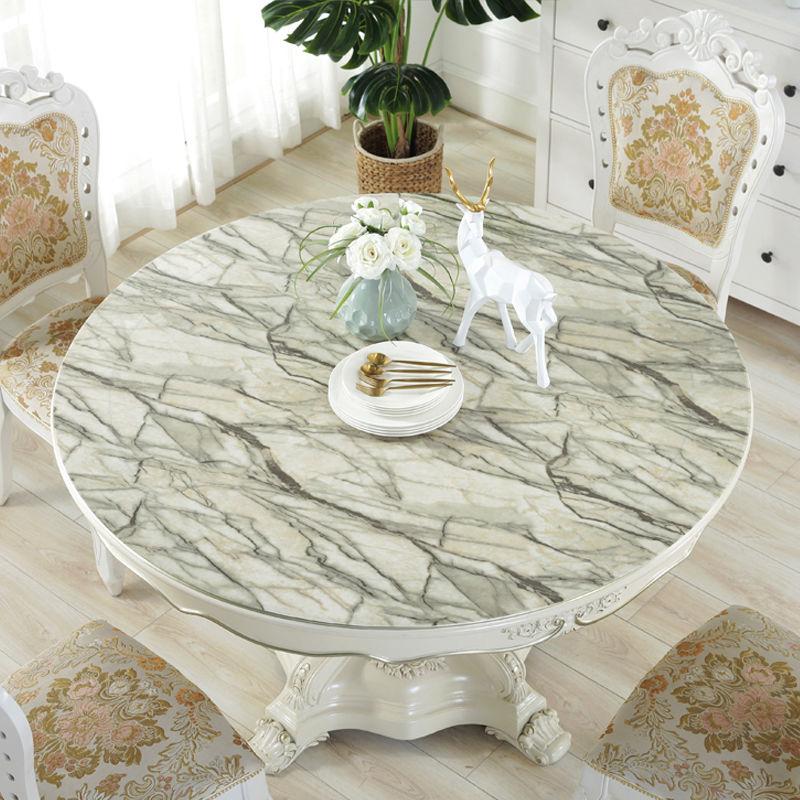 Round Table Cloth Waterproof and Oil Proof Rubber Pad PVC Disposable Plastic Table Mat Coffee Table Mat Crystal Plate Soft Glass Table Cloth