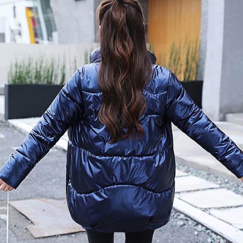 Disposable Glossy Short Down Down Cotton Jacket Women's Loose Stand-up Collar Cotton Jacket Bread Jacket Women's Jacket Trendy